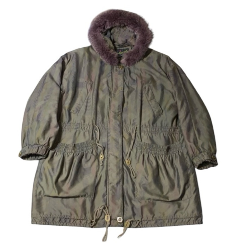 Vintage 90’s New York Classics Nylon Parka Fur Hood Women’s Small (M)